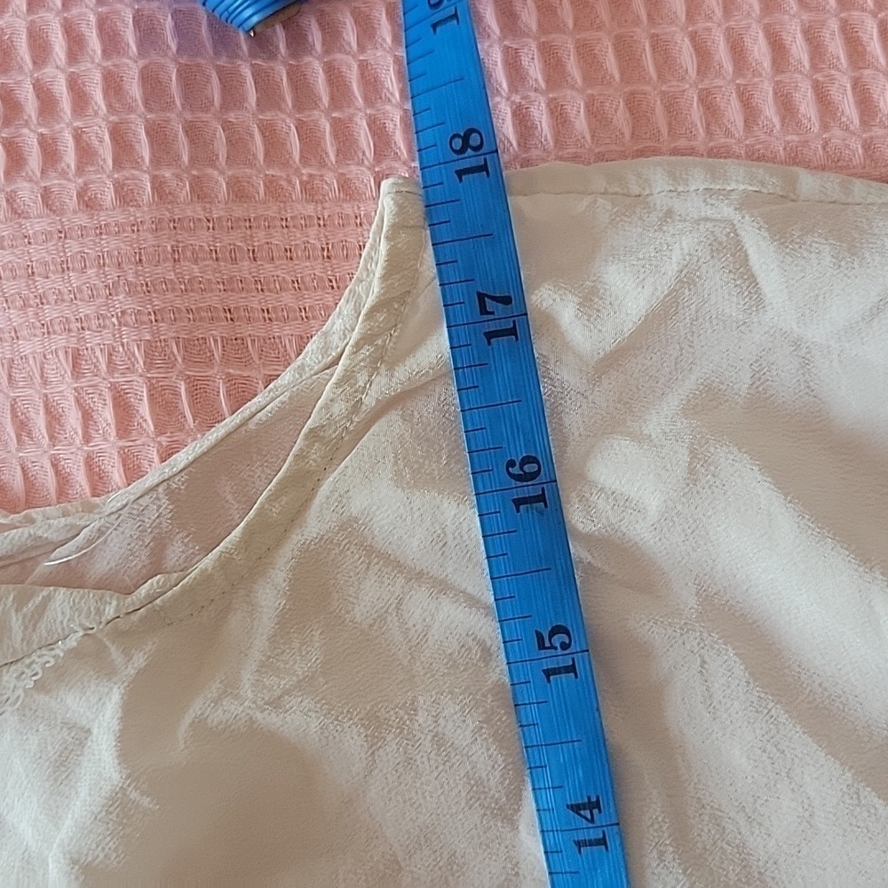 Whbm Lace Trim Popover Silk Shell Top S - Picture 9 of 10